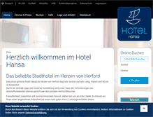 Tablet Screenshot of hotel-hansa-herford.de